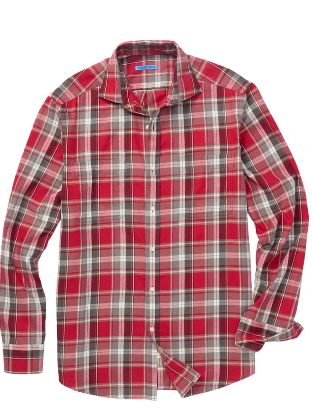 Men’s New J. McLaughlin Dobson Red Plaid Button-Down Shirt Size L